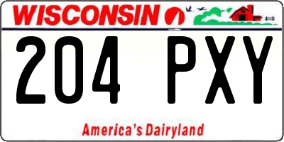 WI license plate 204PXY