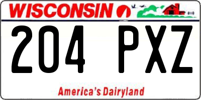 WI license plate 204PXZ