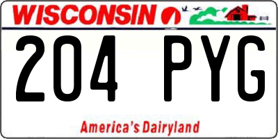WI license plate 204PYG