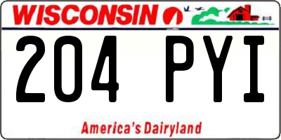 WI license plate 204PYI