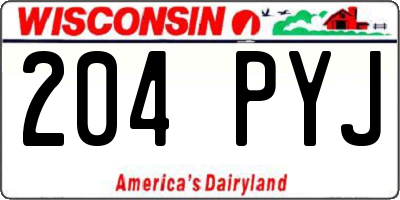 WI license plate 204PYJ