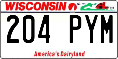 WI license plate 204PYM