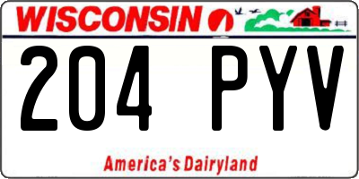WI license plate 204PYV