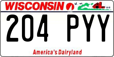 WI license plate 204PYY