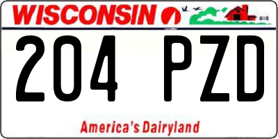 WI license plate 204PZD
