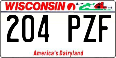 WI license plate 204PZF