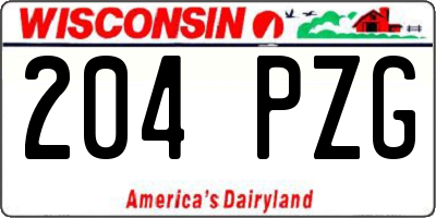 WI license plate 204PZG