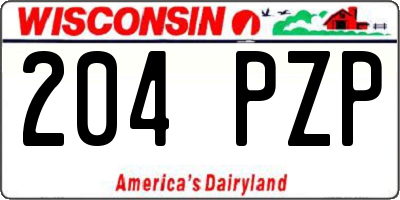 WI license plate 204PZP