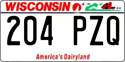 WI license plate 204PZQ