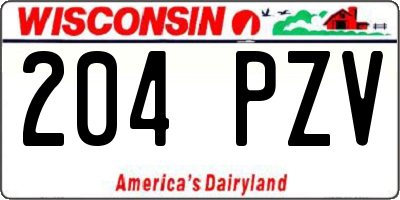 WI license plate 204PZV