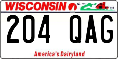 WI license plate 204QAG