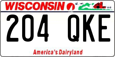WI license plate 204QKE