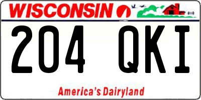 WI license plate 204QKI