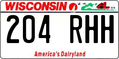 WI license plate 204RHH