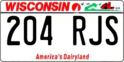 WI license plate 204RJS