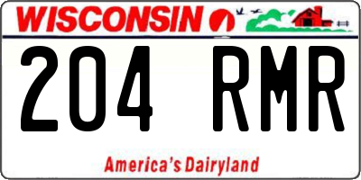 WI license plate 204RMR