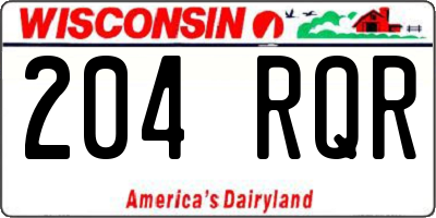 WI license plate 204RQR