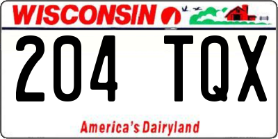 WI license plate 204TQX