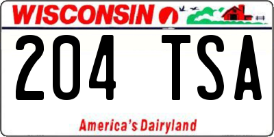 WI license plate 204TSA