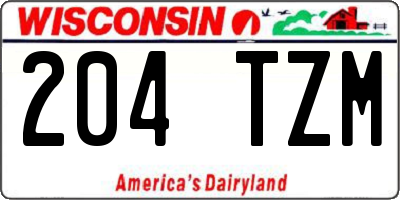 WI license plate 204TZM