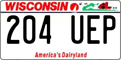 WI license plate 204UEP