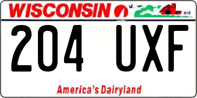 WI license plate 204UXF