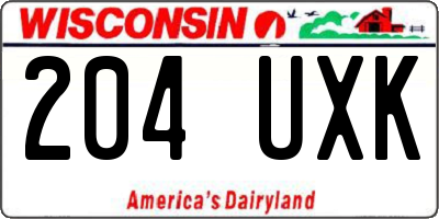 WI license plate 204UXK