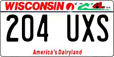 WI license plate 204UXS