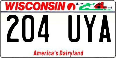 WI license plate 204UYA