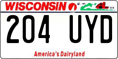WI license plate 204UYD