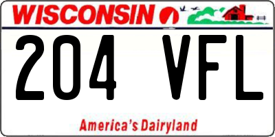 WI license plate 204VFL
