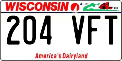 WI license plate 204VFT