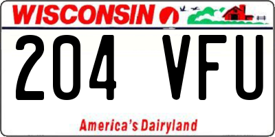 WI license plate 204VFU