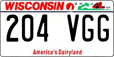 WI license plate 204VGG