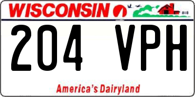 WI license plate 204VPH