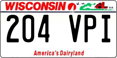 WI license plate 204VPI
