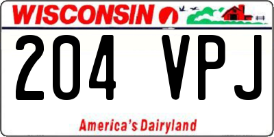 WI license plate 204VPJ