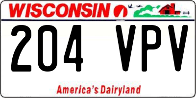 WI license plate 204VPV
