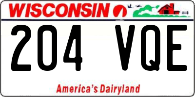 WI license plate 204VQE