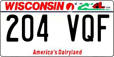 WI license plate 204VQF