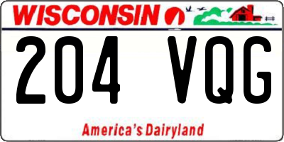 WI license plate 204VQG