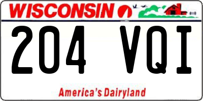 WI license plate 204VQI
