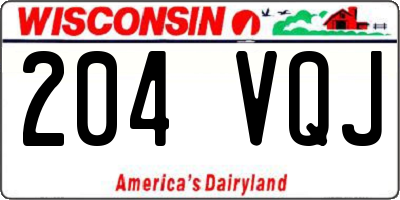 WI license plate 204VQJ