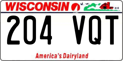 WI license plate 204VQT