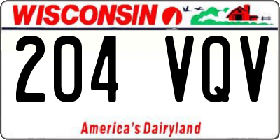 WI license plate 204VQV