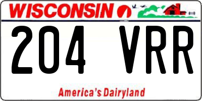 WI license plate 204VRR