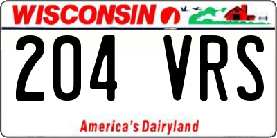 WI license plate 204VRS