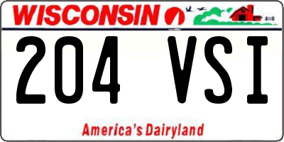 WI license plate 204VSI