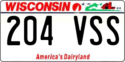 WI license plate 204VSS