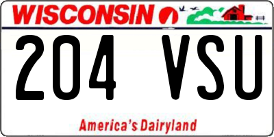 WI license plate 204VSU
